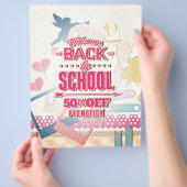 Welkom terug naar school, 50% korting op promotie flyer (Hand)