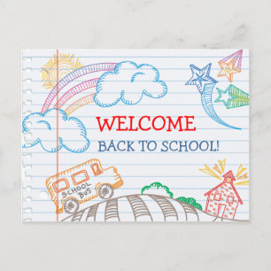 Welkom terug naar school ansichtkaart briefkaart