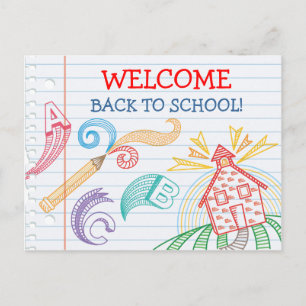 Welkom terug naar school ansichtkaart briefkaart