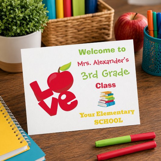 Welkom terug naar school briefkaart
