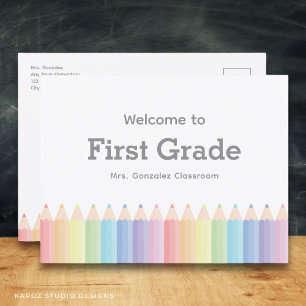 Welkom Terug naar School Briefkaart Sjabloon