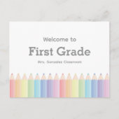 Welkom Terug naar School Briefkaart Sjabloon (Voorkant)