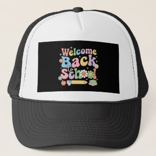 Welkom terug naar school eerste schooldag leraar trucker pet