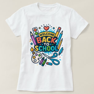 Welkom Terug naar School Fun Art Design T-shirt