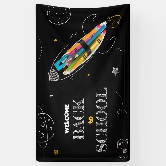 Welkom Terug naar school, Happy First Day of Schoo Spandoek (Verticaal)