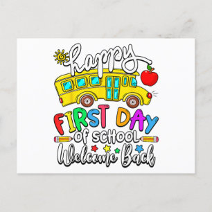 Welkom terug naar school Happy First Day Teacher B Feestdagenkaart