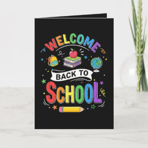 Welkom Terug naar School Kinderen Leraar Eerste Da Feestdagen Kaart