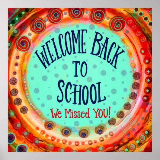 Welkom Terug naar School Kleurrijke Klaslokaal Poster (Voorkant)