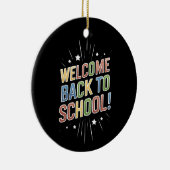 Welkom terug naar school leraar eerste dag van de keramisch ornament (Rechts)