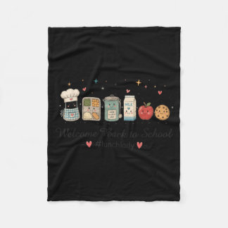 Welkom terug naar school lunchdame leraar kind fleece deken