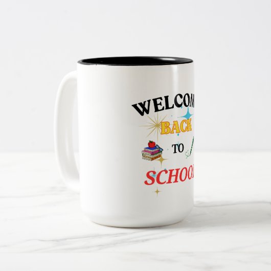 Welkom Terug naar School Mok - Leuke & kleurrijke  (Voorkant links)