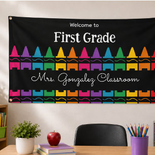 Welkom terug naar school Regenboogkrijt Spandoek