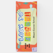 Welkom terug naar school rode achtergrond banner (Verticaal)