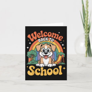Welkom terug naar school Schattigee hond Kinder ee Kaart