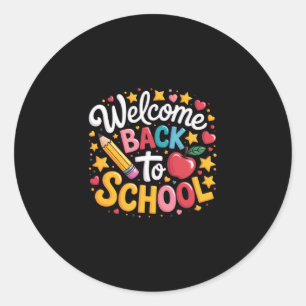 Welkom terug naar school T-shirt Grappige jongens Ronde Sticker