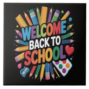 Welkom terug naar school tegeltje