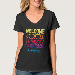 Welkom terug naar school verpleegster 1e dag van s t-shirt