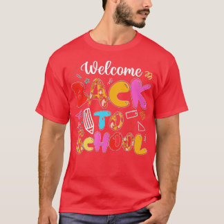 Welkom terug naar schoolkaartentheem Lopard-leraar T-shirt