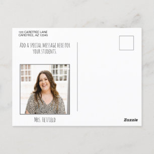 Welkom terug naar schoolleraar Foto Briefkaart