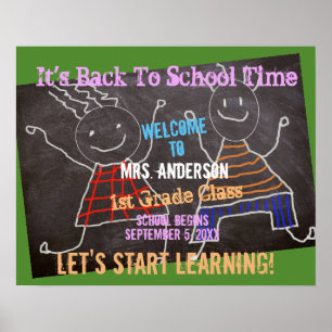 Welkom terug naar schoolleraar Naam toevoegen Poster