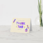 Welkom terug naar schoolleraar Paars Chalkboard Bedankkaart (Voorkant)