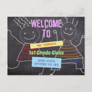 Welkom terug naar schooltijd leraar Naam toevoegen Briefkaart