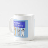 Welkom terug naar werkkat koffiemok (Voorkant links)