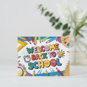 Welkom terug op school briefkaart (Staand voorkant)