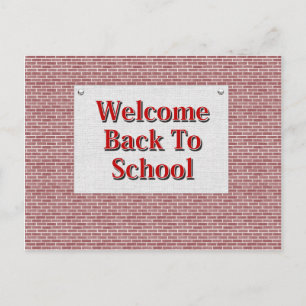 Welkom terug op school briefkaart