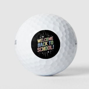 Welkom Terug Op School Docent Eerste Dag Van Schoo Golfballen