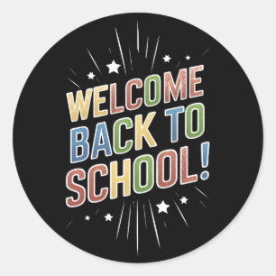 Welkom Terug Op School Docent Eerste Dag Van Schoo Ronde Sticker
