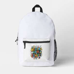 Welkom Terug Op School   Eerste Dag Klaslokaal Bedrukte Rugzak