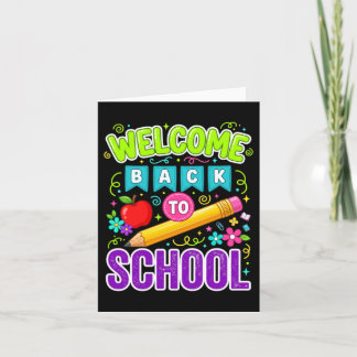 Welkom terug op school eerste schooldag kaart