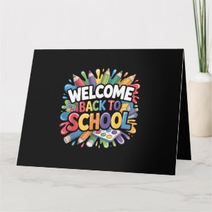 Welkom terug op school eerste schooldag leraar kaart