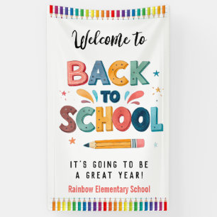 Welkom terug op school, eerste schooldag spandoek