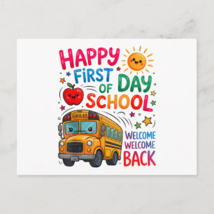 Welkom terug op school gelukkige eerste dag leraar briefkaart