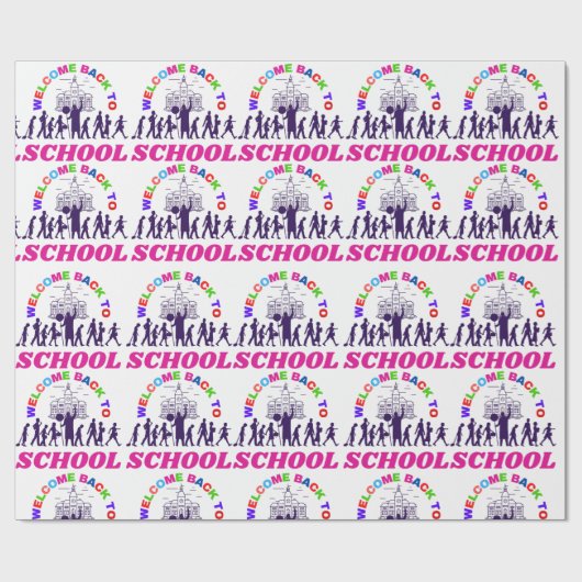 Welkom terug op school grappige scholier liefdesca cadeaupapier (Vlak)