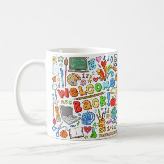 Welkom terug op school koffiemok (Links)