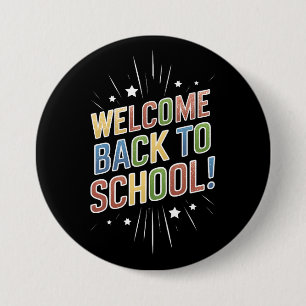 Welkom Terug Op School Leraar Eerste Dag Van Schoo Ronde Button 7,6 Cm