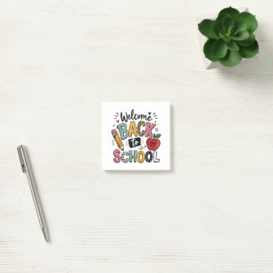 Welkom terug op school leraar leerling eerste dag post-it® notes