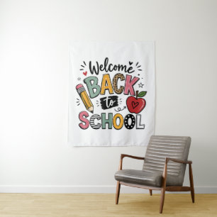 Welkom terug op school leraar leerling eerste dag wandkleed