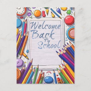 Welkom terug op school – Leuk & Kleurrijk Feestdagenkaart