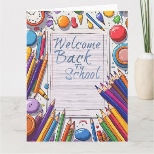 Welkom terug op school – Leuke & Kleurrijke Kaart