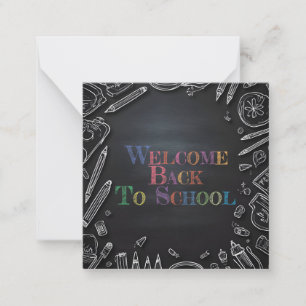 Welkom terug op school – Nieuw schooljaar Notitiekaartje