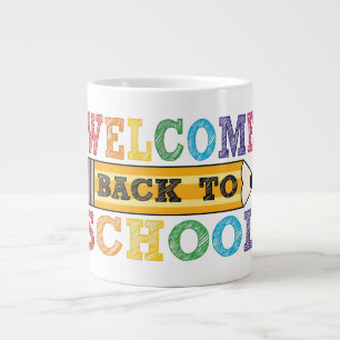 Welkom terug op school – Potlood Illustratie Extra Grote Beker