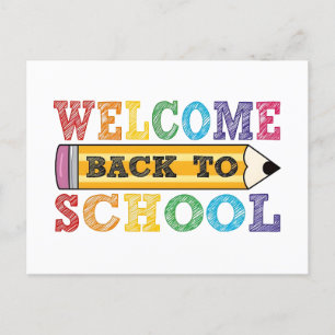 Welkom terug op school – Potlood Illustratie Feestdagenkaart