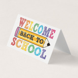 Welkom terug op school – Potlood Illustratie Kaart