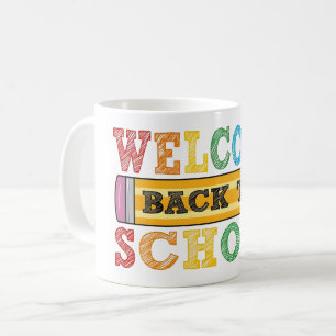 Welkom terug op school – Potlood Illustratie Koffiemok