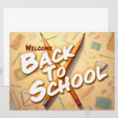 Welkom terug op school – Potloodkunst ontwerp (Voorkant / Achterkant)