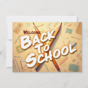 Welkom terug op school – Potloodkunst ontwerp